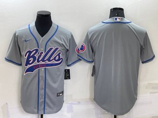 Buffalo Bills Blank Gray Cool Base Stitched Baseball Jersey