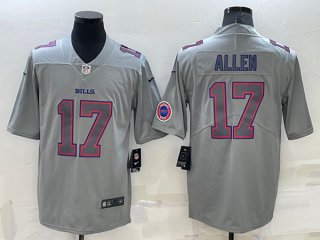 Buffalo Bills #17 Josh Allen Gray Atmosphere Fashion Stitched Jersey