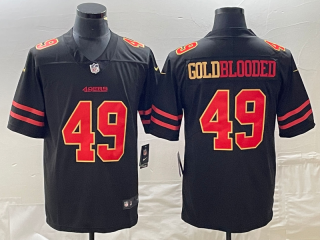 San Francisco 49ers #49 Black Gold Stitched Jersey