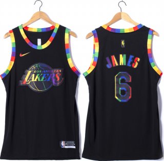 Los Angeles Lakers #6 LeBron James Black Stitched Basketball Jersey