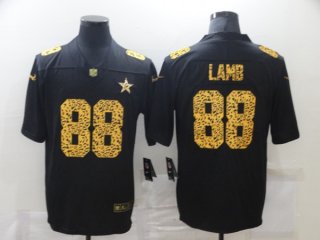 Dallas Cowboys #88 CeeDee Lamb 2020 Black Leopard Print Fashion Limited