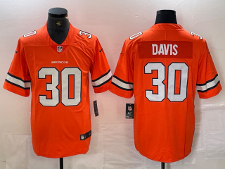 Denver Broncos #30 davis color rush orange limited jersey
