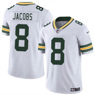 Green Bay Packers #8 Josh Jacobs White Vapor Limited Football Stitched Jersey