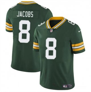 Green Bay Packers #8 Josh Jacobs Green Vapor Limited Football Stitched Jersey