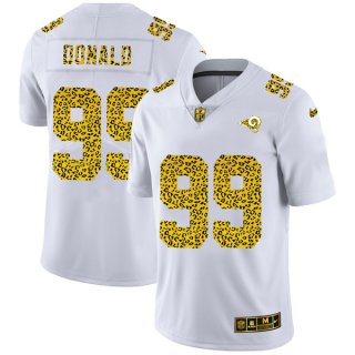 Los Angeles Rams #99 Aaron Donald 2020 White Leopard Print Fashion Limited