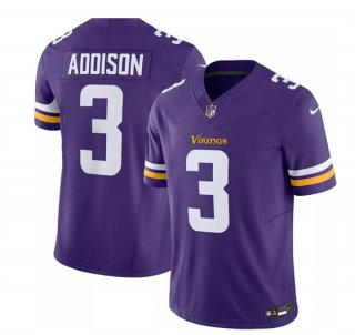 Minnesota Vikings #3 Jordan Addison Purple 2023 F.U.S.E. Vapor Untouchable