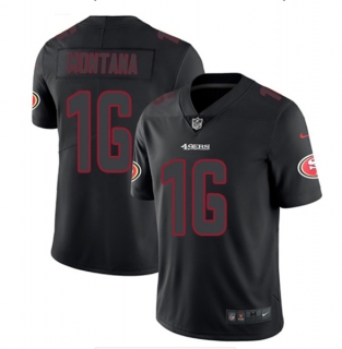 San Francisco 49ers #16 Joe Montana Black Impact Limited Stitched Jersey