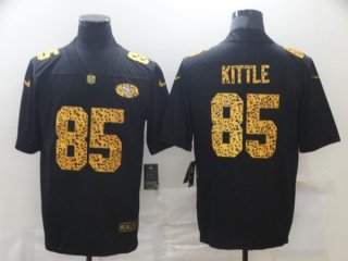 San Francisco 49ers #85 George Kittle 2020 Black Leopard Print Fashion Limited