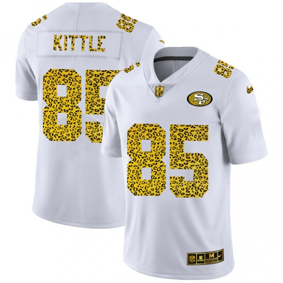 San Francisco 49ers #85 George Kittle 2020 White Leopard Print Fashion Limited