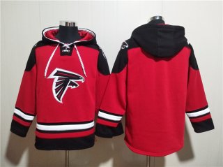 Atlanta Falcons Blank Red Ageless Must-Have Lace-Up Pullover Hoodie