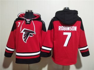 Atlanta Falcons #7 Bijan Robinson Red Ageless Must-Have Lace-Up Pullover Hoodie