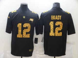 Tampa Bay Buccaneers #12 Tom Brady 2020 Black Leopard Print Fashion Limited