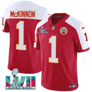 Kansas City Chiefs #1 Jerick McKinnon Red 2023 F.U.S.E. With Super Bowl LVII