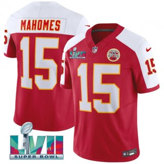 Kansas City Chiefs #15 Patrick Mahomes Red 2023 F.U.S.E. With Super Bowl LVII