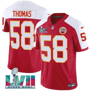 Kansas City Chiefs #58 Derrick Thomas Red 2023 F.U.S.E. With Super Bowl LVII