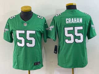 women Philadelphia Eagles #55 Brandon Graham Green 2023 F.U.S.E. Stitched Football 2