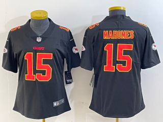 Kansas City Chiefs #15 Patrick Mahomes black women jersey