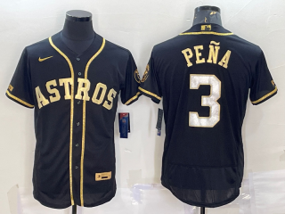 Houston Astros #3 Jeremy Peña Black Gold Flex Base Stitched Jersey