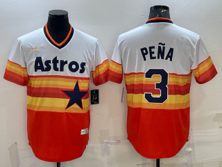 Houston Astros #3 Jeremy Peña Orange Rainbow Cool Base Stitched Jersey