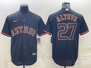 Houston Astros #27 Jose Altuve Black Cool Base Stitched Jersey