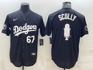 Los Angeles Dodgers #67 Vin Scully black Stitched Baseball Jersey
