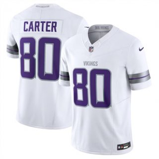 Minnesota Vikings #80 Cris Carter White F.U.S.E. Winter Warrior Limited Football Stitched