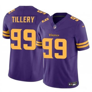 Minnesota Vikings #99 Jerry Tillery Purple 2023 F.U.S.E. Color Rush Untouchable Limited