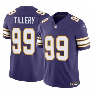 Minnesota Vikings #99 Jerry Tillery Purple 2023 F.U.S.E. Throwback Vapor Untouchable