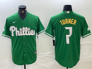 Philadelphia Phillies #7 Turner Green Cool Base Stitched Baseball Jersey