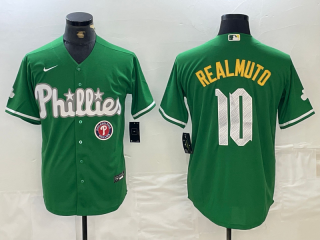 Philadelphia Phillies #10 Green Cool Base Stitched Baseball Jersey 2
