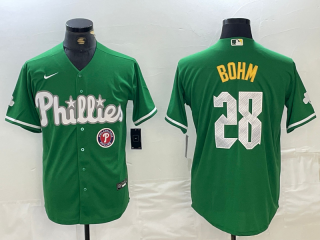 Philadelphia Phillies #28 Bohm Green Cool Base Stitched Baseball Jersey 2