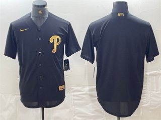 Philadelphia Phillies Blank Black Cool Base Stitched Baseball Jersey