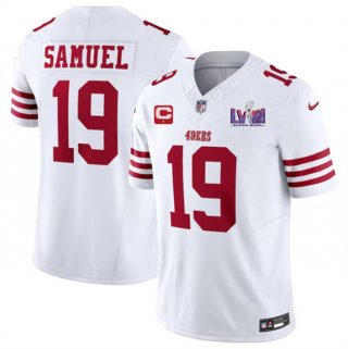 San Francisco 49ers #19 Deebo Samuel White F.U.S.E. Super Bowl LVIII Patch And 1-