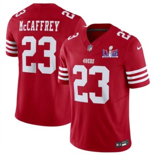 San Francisco 49ers #23 Christian McCaffrey Red F.U.S.E. Super Bowl LVIII Patch Vapor