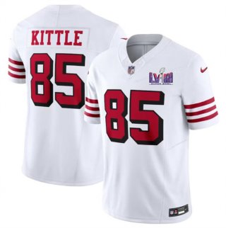 San Francisco 49ers #85 George Kittle New White F.U.S.E. Super Bowl LVIII Patch Vapor