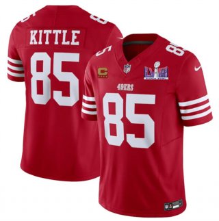 San Francisco 49ers #85 George Kittle Red F.U.S.E. Super Bowl LVIII Patch And 4-Star C