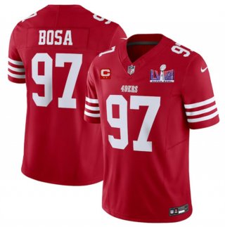 San Francisco 49ers #97 Nick Bosa Red F.U.S.E. Super Bowl LVIII Patch And 2-Star C