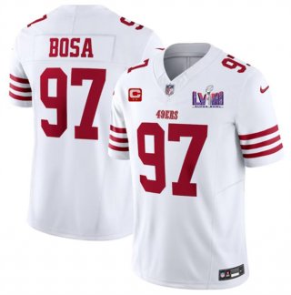 San Francisco 49ers #97 Nick Bosa White F.U.S.E. Super Bowl LVIII Patch And 2-Star C