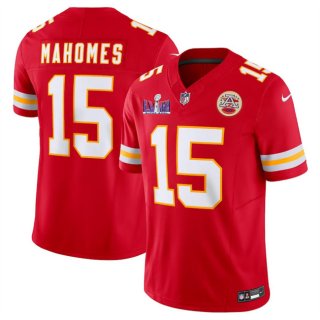 Kansas City Chiefs #15 Patrick Mahomes Red F.U.S.E. Super Bowl LVIII Patch Vapor