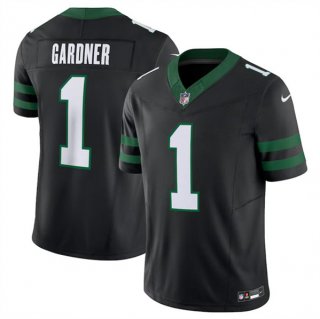 New York Jets #1 Sauce Gardner Black 2024 F.U.S.E. Vapor Limited Football Stitched