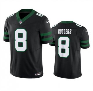 New York Jets #8 Aaron Rodgers Black 2024 F.U.S.E. Vapor Limited Football Stitched