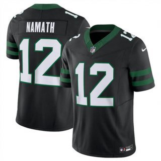 New York Jets #12 Joe Namath Black 2024 F.U.S.E. Vapor Limited Football Stitched