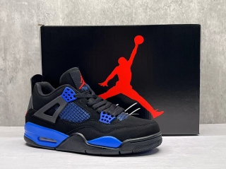 Jordan 4 black blue shoes
