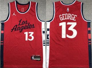 Los Angeles Clippers #13 Paul George Red Stitched Jersey