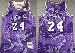 Los Angeles Lakers #24 Kobe Bryant Purple 1996-97 Throwback Basketball Jersey