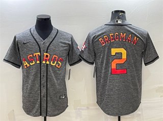 Houston Astros #2 Alex Bregman Gray