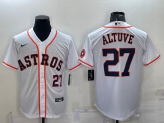 Houston Astros #27 Jose Altuve White