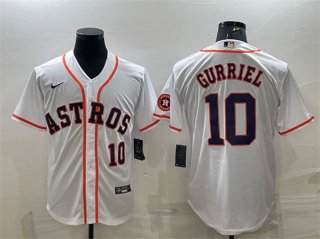Men's Houston Astros #10 Yuli Gurriel White