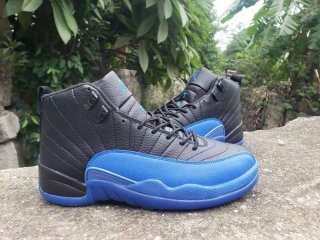 Jordan 12 black blue men shoes