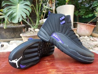 Jordan 12 black purple men shoes